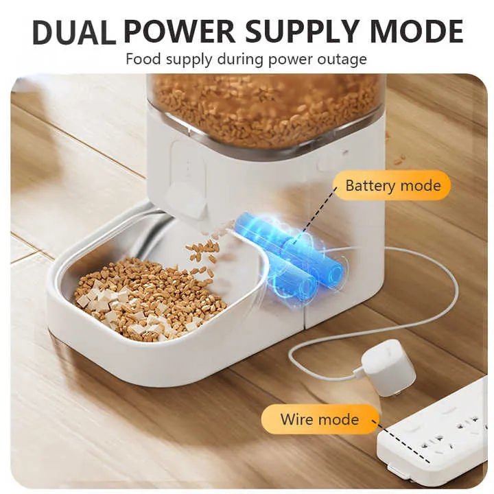موزع طعام الحيوانات الأليفة الأوتوماتيكي الجديد . New 6L Automatic Pet Food Dispenser with Smart WiFi