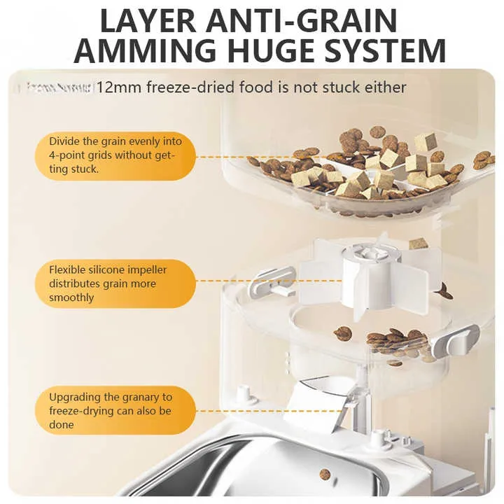 موزع طعام الحيوانات الأليفة الأوتوماتيكي الجديد . New 6L Automatic Pet Food Dispenser with Smart WiFi