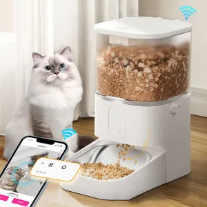 موزع طعام الحيوانات الأليفة الأوتوماتيكي الجديد . New 6L Automatic Pet Food Dispenser with Smart WiFi