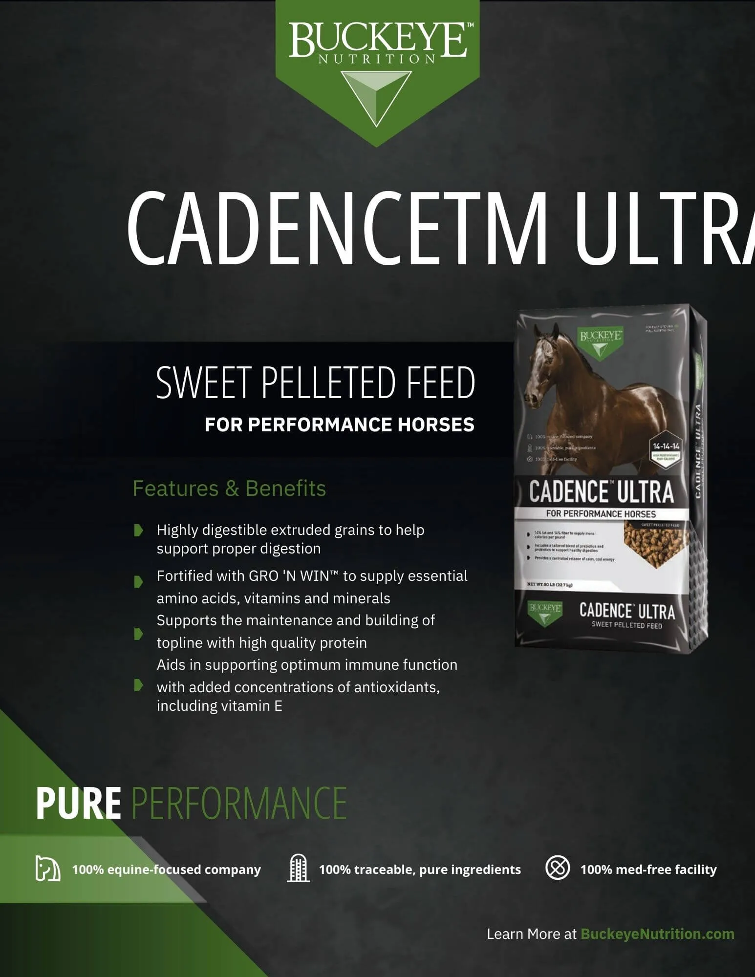 Buckeye Nutrition Cadence Ultra Horse Feed