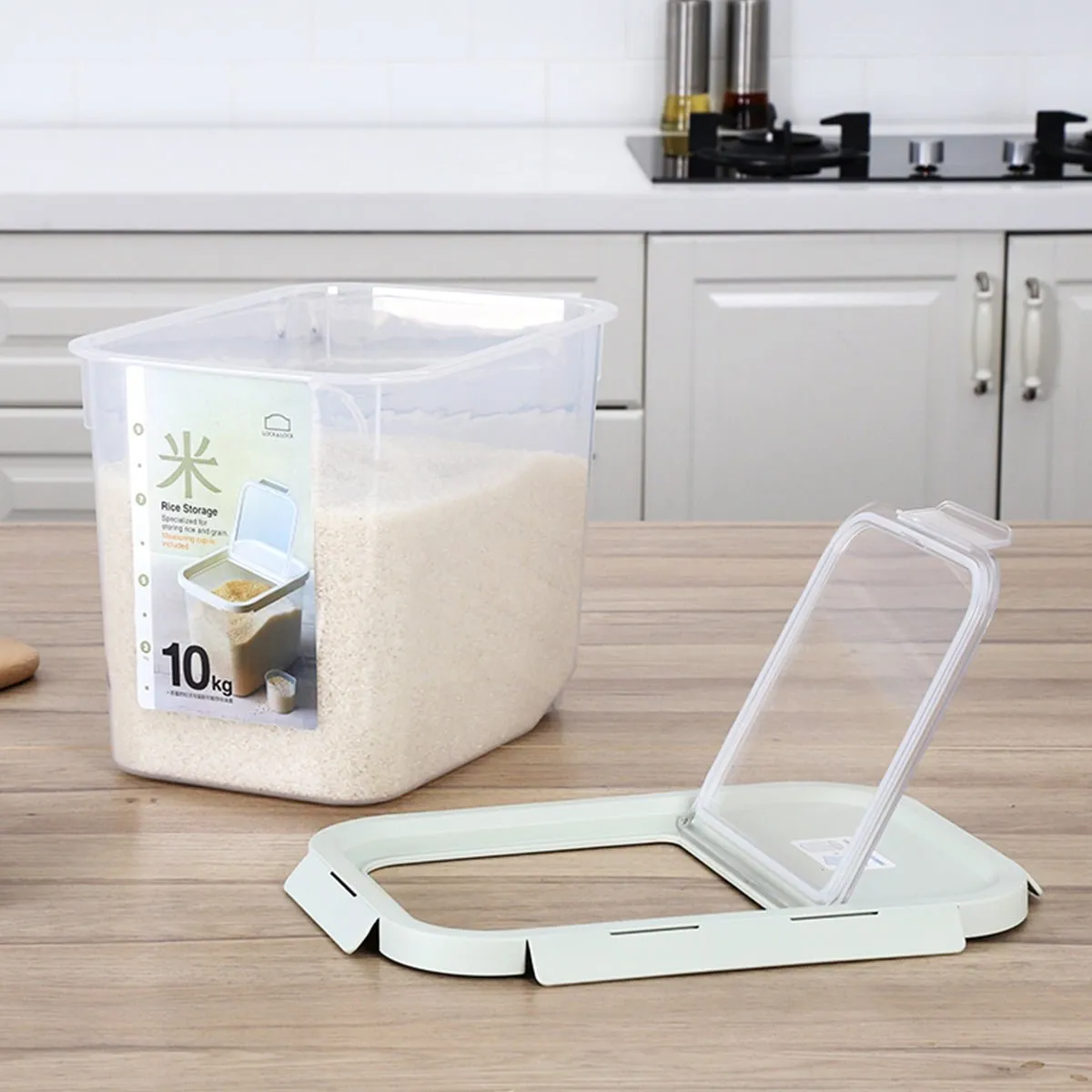 Classic 10L Mint Rice Bucket - Keep Your Rice Fresh and Accessible