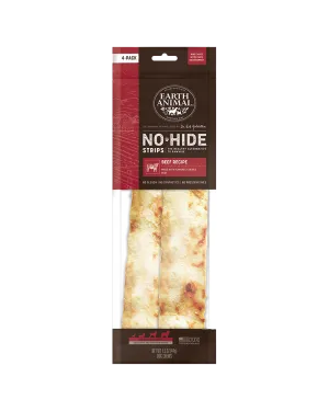 Earth Animal Beef No-Hide® Strip Dog Chews 4-Pack