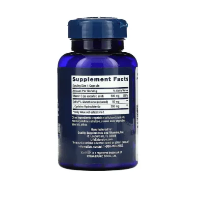 Glutathione cysteine and C 100 capsules Life Extension