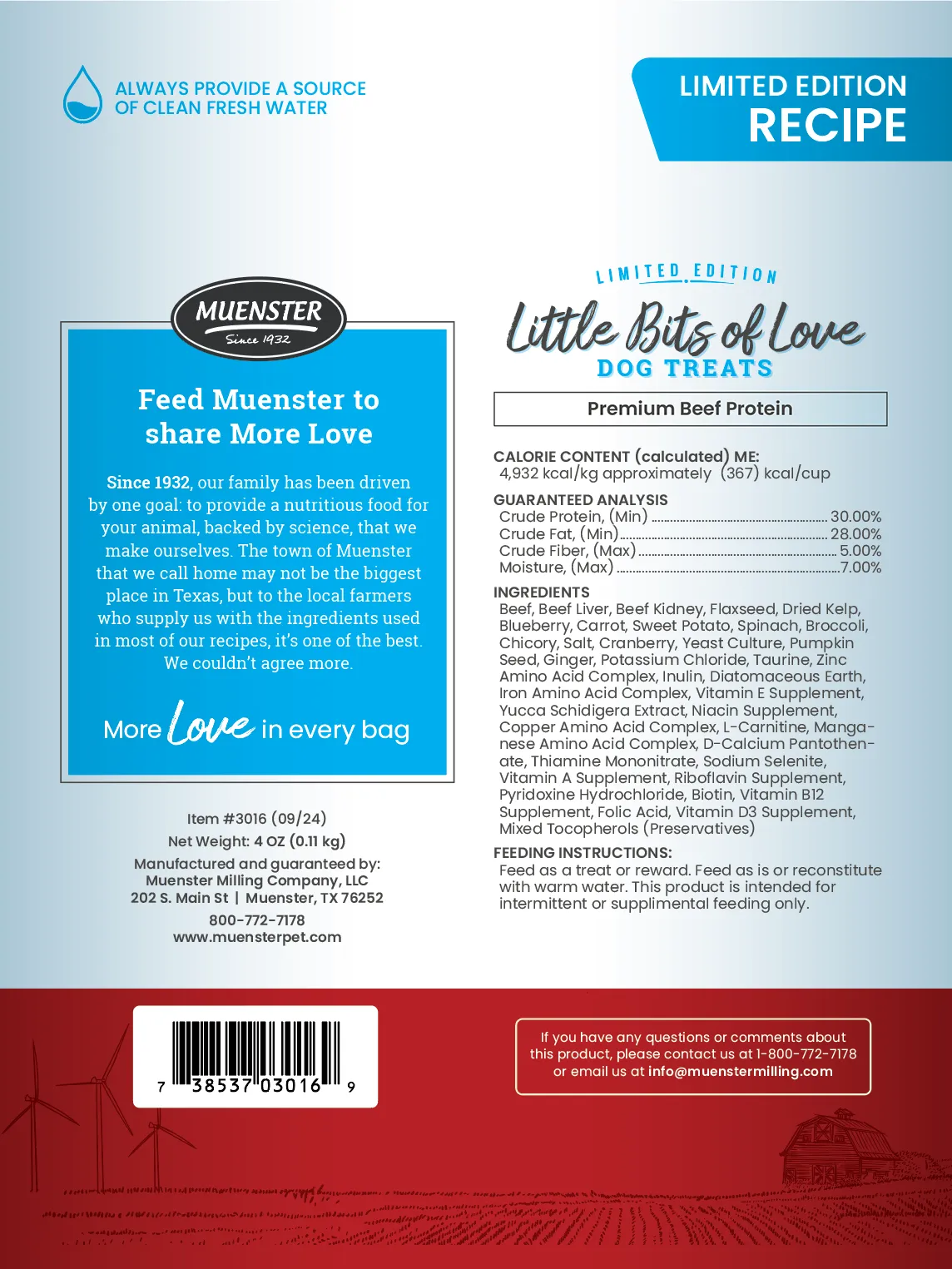 Muenster (Freeze-Dried) Limited Edition Little Bits of Love - Premium Beef