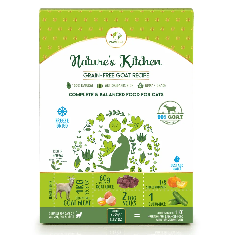 Pawfect Nature's Kitchen Grain Free Complete & Balanced Goat Meat food for Cat