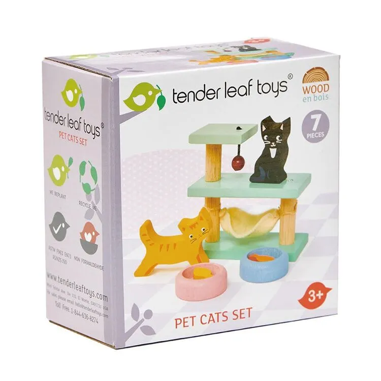 Pet Cat Set Wooden Toy by Tender Leaf Toys