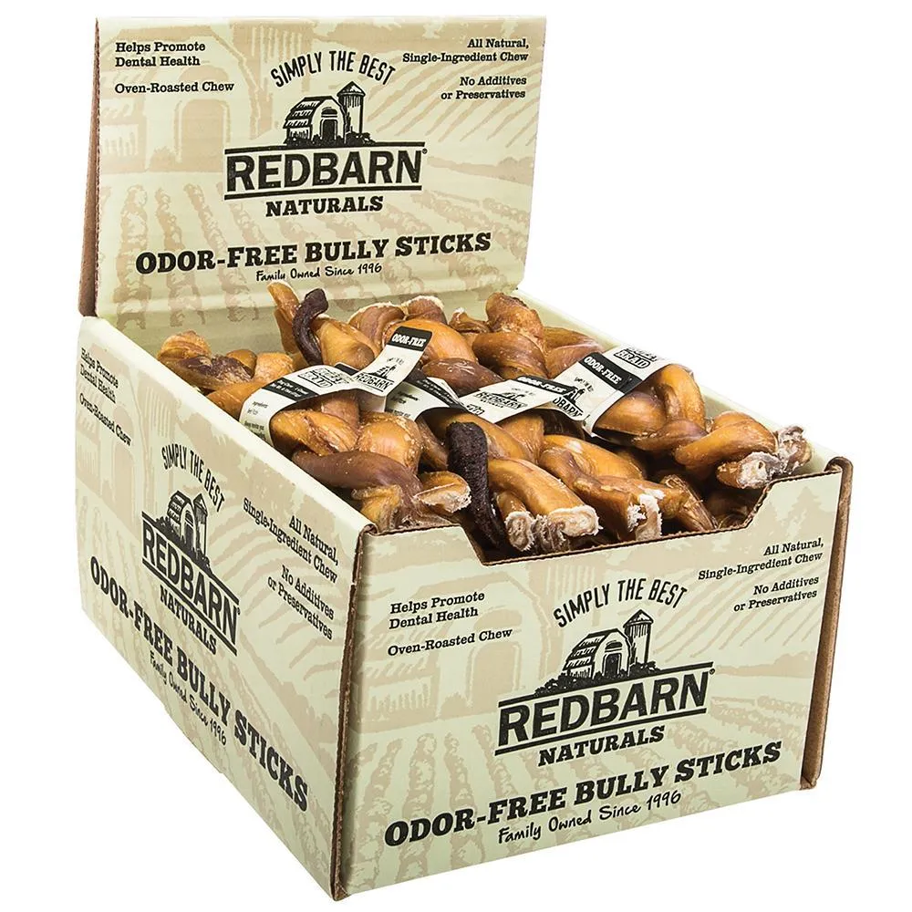 Redbarn Odor-Free Braided Bully Stick Dog Treat, 7in